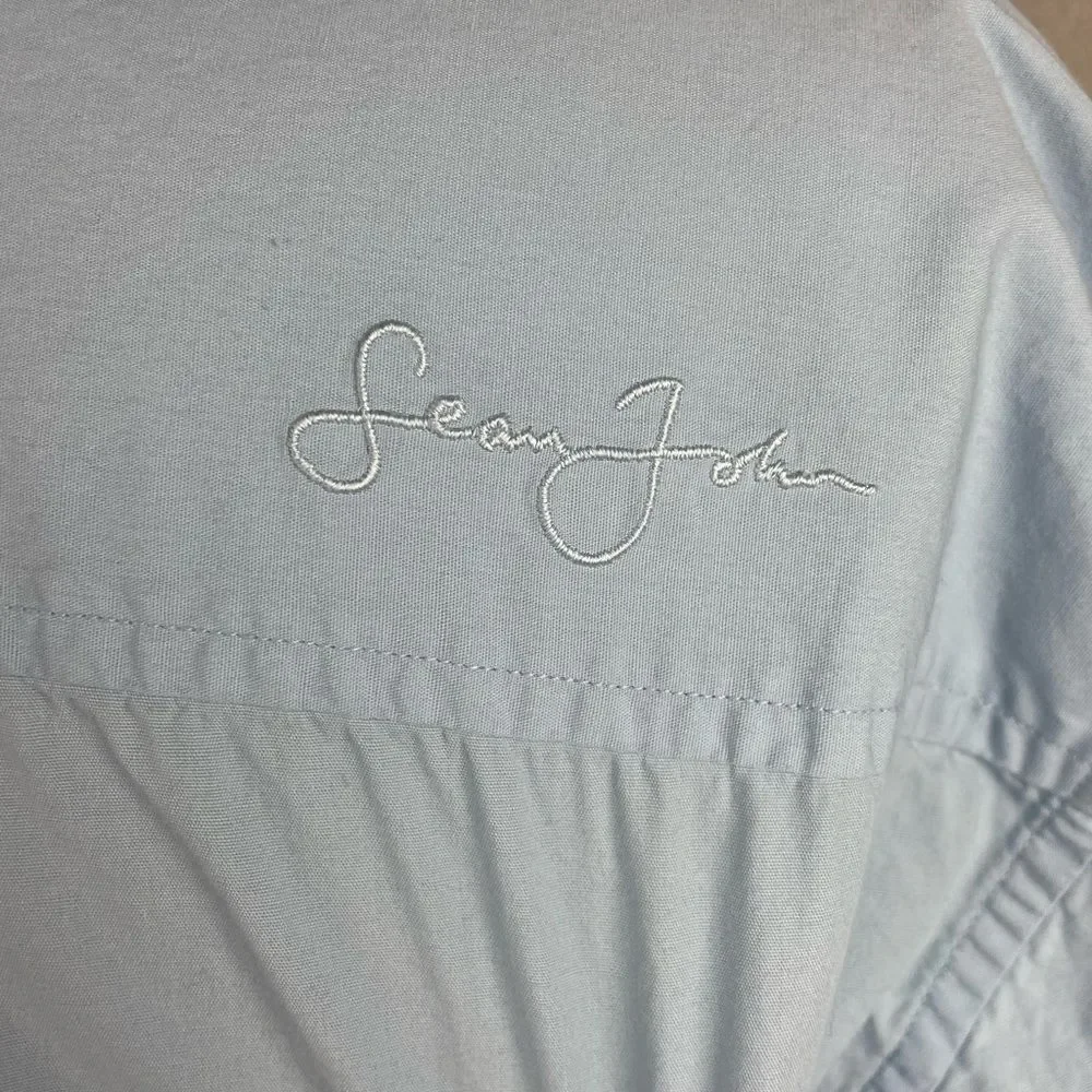 EUC Sean John Mens Button up Light Blue Big Cuff Dress Shirt Size L